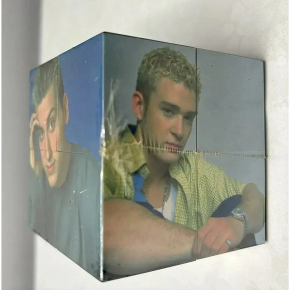 Vintage NSYNC Collectible 3x3" Photo Cube Puzzle - Justin Timberlake, Lance Bass - Picture 3 of 4